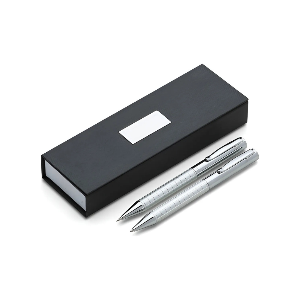 Conjunto Caneta e Lapiseira Metal com Estojo